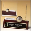 Golfthemed Rosewood Piano Finish Desk Accessory. 9x9