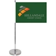 10.5-19" Metal Telescopic Flagpole w/ Double Sided Flag