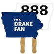 Digital Econo Style Iowa State Auction Fan w/ Wooden Handle