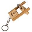 8GB Two-tone Bamboo Flip Style USB Flash Drive with Keychain