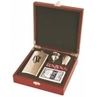 Flask, Funnel, Shot Glass, Playing Cards & Dice Wooden Set