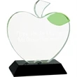 Engraved Crystal Apple With Black Base