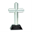 Engraved Premier Crystal Cross With Black Base