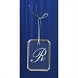Engraved Crystal Clipped Corner Rectangle Ornament