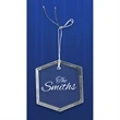 Engraved Crystal Hexagon Ornament