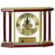 Engraved Executive 4 Pillar Gold/Rosewood Piano Finish Clock