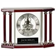 Engraved Executive 4 Pillar Silver/Rosewood Clock
