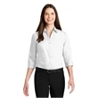 Port Authority Ladies 3/4-Sleeve Carefree Poplin Shirt.