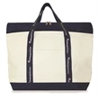 Two Tone Tote w/ Deluxe Recess Zipper - Custom Motif Ribbon