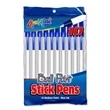 10 Pack Stick Pens, Medium Point - Blue