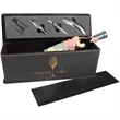 Black Leatherette Single Wine Box w/ Tools
