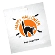 White Halloween Fold Over Die Cut Handle Bag 16 x 18 +4 2C2S