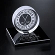 Hockey Puck on Black Glass Base