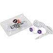 Button Style Earbuds in a Plastic Pouch