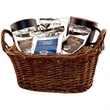 Gift basket with coffee, tea and mugs