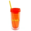 16 oz Double Wall Acrylic Tumbler with Straw