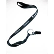 Black 1/2" Polyester Lanyard With Split-Ring & Bulldog Clip
