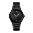 Men's Modern Diamond Bracelet Watch Black SS With Black Dial