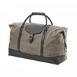 Waxed Canvas Buckle Weekender With Leather Trim in Gray