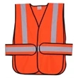 Orange Solid Side Strap Safety Vest