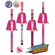 Breast Cancer Superhero Pencils with Eraser Capes