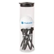 Golf Ball and Tees in Tube