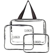 3 Pieces Clear Makeup Cosmetic Toiletry Bag Set
