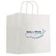 Kraft Paper White Shopping Bag - 10" x 13"