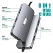 Usb C Hub 8 In 1 Usb Adapter Multiport Type C Adapter