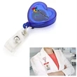 Cute Heart Shaped Retractable Badge Reel Clips Holder With C