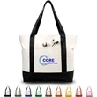 Canvas Tote Bag with an External Pocket