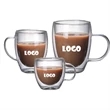 5oz Double Wall Glass Coffee Mugs With Handle
