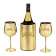 Stainless Steel Wine Chiller and Glass Set