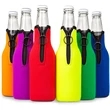Collapsible Neoprene Beer Bottle Cooler Sleeve with Zipper