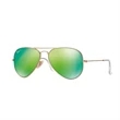 Ray-Ban Polarized Aviator Sunglass - Matte Gold/Green Mirror