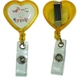 Heart Shaped Retractable Badge Reel w/ Belt Clip backing