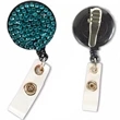 Bling Rhinestone Round Badge Reels w/ Bulldog Clip backing