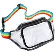 Clear Fanny Pack Waterproof Cute Waist Bag with Rainbow belt