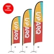12' Double Sided Feather Flag w/ Poles + Cross Base