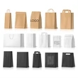 White/Brown Paper Bag With Handle Bulk
