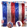 Red White And Blue Foil Fringe Curtains July 4Th Decor