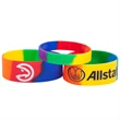 1/2" Segmented Rainbow Silicone Wristband