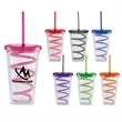 16 Oz. Carnival Cup w/ Curly Straw & Lid Set