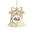 Etched Gold Bell Ornament Full Color Imprint