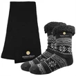 Sherpa Socks and Knit Scarf Combo