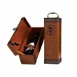 Single Bottle Leather Wine Box with Handles