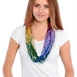 33" Rainbow (7mm) Segmented Mardi Gras Bead Necklace