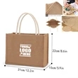 Natural Linen Jute Reusable Tote Bag With Handles
