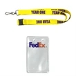 YEAR ONE Yellow Lanyard w/ Printed Top Slit Badge Holder