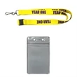 YEAR ONE Yellow Lanyard w/ Top Zip Badge Holder